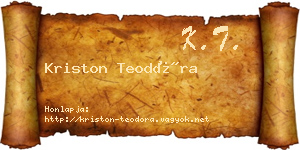 Kriston Teodóra névjegykártya